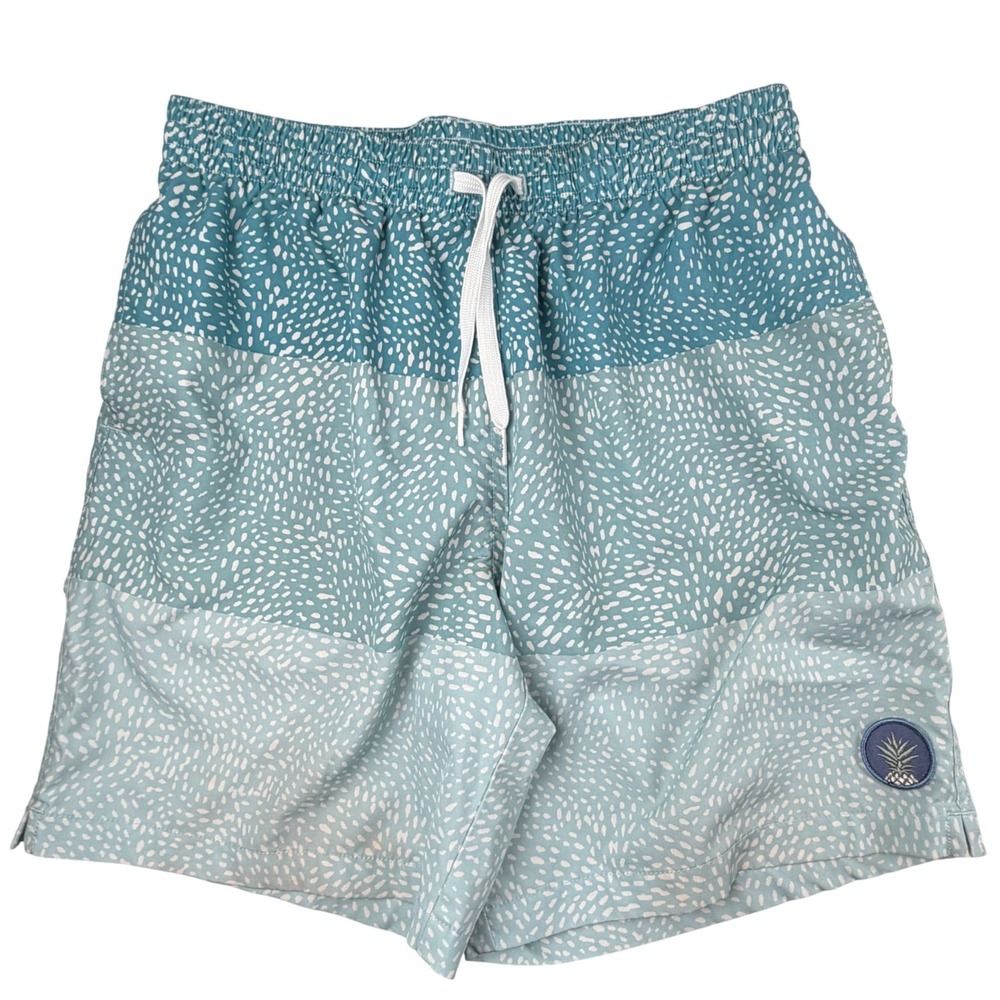 Chubbies Mens 7 Inch Inseam Swim Trunks Teal Blue Speckled Colorblock Medium